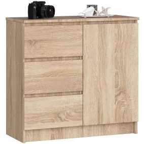 AKORD Jerry Komód Sonoma Tölgy Laminált 3 Fiókos
