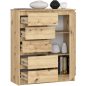 AKORD Artisan K80 Komód Laminált Tölgy 5 Fiókos