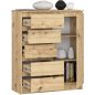 AKORD Artisan K80 Komód Laminált Tölgy 5 Fiókos