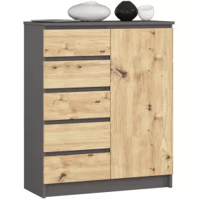AKORD CLP K80 Komód Laminált Grafit-Artisan Tölgy