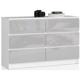 AKORD CLP K120 Komód 6 Fiókos Metál Magasfényű