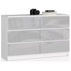 AKORD CLP K120 Komód 6 Fiókos Metál Magasfényű