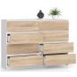   AKORD CLP K140 Komód 8 Fiókos Fehér/Sonoma Tölgy Laminált