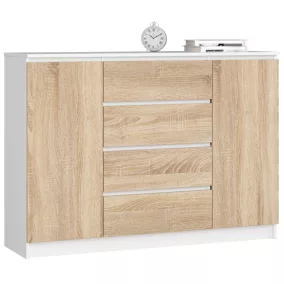 AKORD CLP K140 Komód Laminált Fehér-Sonoma Tölgy