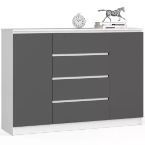 AKORD CLP Modern Komód Laminált Fehér-Szürke Matt