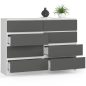 AKORD CLP K140 Modern Komód Laminált Fehér-Szürke 8-Fiókos