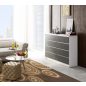 AKORD CLP K140 Modern Komód Laminált Fehér-Szürke 8-Fiókos