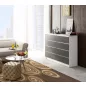   AKORD CLP K140 Modern Komód Laminált Fehér-Szürke 8-Fiókos