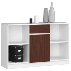 AKORD B-17 Modern Komód Laminált Fehér-Wenge 120cm