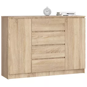 AKORD CLP K140 Komód Laminált Sonoma Tölgy 4 Fiókos