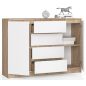 AKORD CLP K140 Komód Laminált Sonoma Tölgy Fehér 4 Fiókos