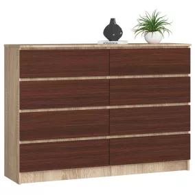 AKORD CLP 8 Fiókos Komód Sonoma Tölgy Wenge