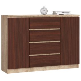 AKORD CLP Komód Sonoma Tölgy/Wenge Laminált 4-Fiókos