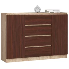AKORD CLP Komód Sonoma Tölgy/Wenge Laminált 4-Fiókos