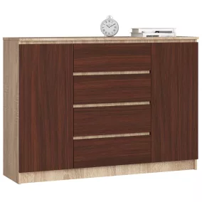 AKORD CLP Komód Sonoma Tölgy/Wenge Laminált 4-Fiókos
