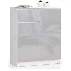 AKORD CLP K80 Komód Magasfényű Metál-Fehér