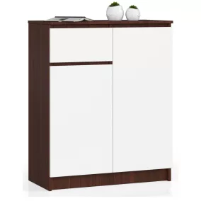 AKORD Modern Komód 80 Wenge-Fehér 2 Ajtós 1 Fiókos