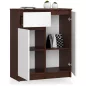 AKORD Modern Komód 80 Wenge-Fehér 2 Ajtós 1 Fiókos