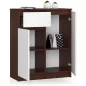 AKORD Modern Komód 80 Wenge-Fehér 2 Ajtós 1 Fiókos