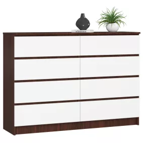 AKORD CLP K140 Komód Wenge-Fehér 8 Fiókos Laminált