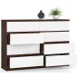 AKORD CLP K140 Komód Wenge-Fehér 8 Fiókos Laminált