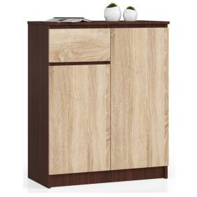 AKORD K80 Wenge Sonoma Tölgy Komód 2 Ajtós 1 Fiókos