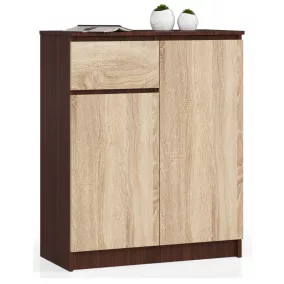AKORD K80 Wenge Sonoma Tölgy Komód 2 Ajtós 1 Fiókos