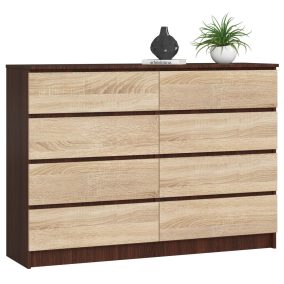 AKORD CLP K140 Komód Laminált Wenge-Sonoma 8 Fiókos