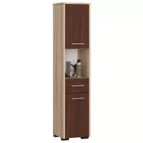   AKORD FIN Fürdőszobai Oszlopszekrény 140cm Sonoma Tölgy Wenge