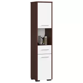 AKORD FIN Fürdőszobai Oszlopszekrény 140cm Wenge Fehér