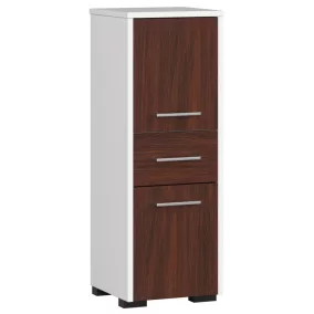   AKORD FIN Fürdőszobai Oszlopszekrény 30 2D 1F 85cm Fehér/Wenge