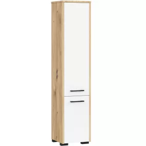   AKORD FIN Fürdőszobai Oszlopszekrény 140cm Artisan Tölgy-Fehér