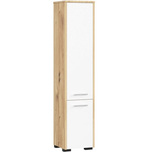 AKORD FIN Fürdőszobai Oszlopszekrény 140cm Artisan Tölgy-Fehér