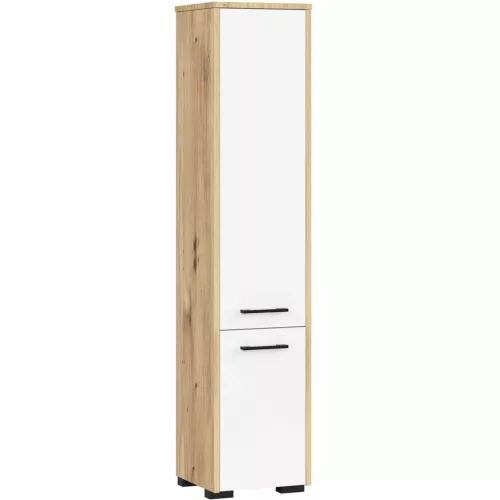 AKORD FIN Fürdőszobai Oszlopszekrény 140cm Artisan Tölgy-Fehér