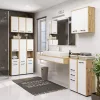 AKORD FIN Fürdőszobai Oszlopszekrény 140cm Artisan Tölgy-Fehér