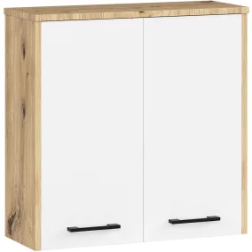   AKORD FIN Fali Fürdőszobai Szekrény Artisan Tölgy-Fehér 60cm