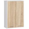 AKORD FIN Kétajtós Fürdőszobai Fali Szekrény Fehér/Sonoma Tölgy