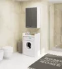 AKORD FIN H934 W64 2D fali fürdőszobaszekrény fehér/grafit szürke