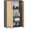 AKORD FIN Fürdőszobai Fali Szekrény Grafit Szürke/Artisan Tölgy 64cm