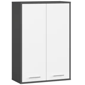   AKORD FIN Fali Fürdőszobaszekrény 2 Ajtós Grafit Szürke/Fehér 64 cm