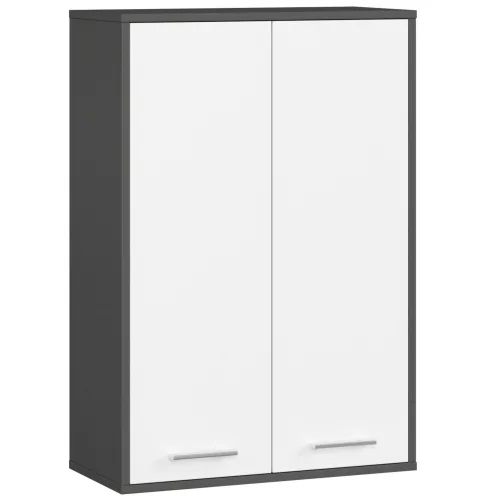 AKORD FIN Fali Fürdőszobaszekrény 2 Ajtós Grafit Szürke/Fehér 64 cm