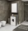 AKORD FIN Fali Fürdőszobaszekrény 2 Ajtós Grafit Szürke/Fehér 64 cm