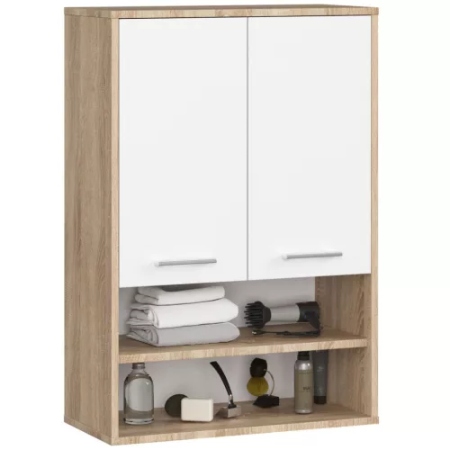 AKORD FIN Fürdőszobai Fali Szekrény Sonoma Tölgy/Fehér 64cm