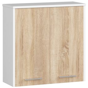   AKORD FIN Fali Fürdőszobaszekrény Laminált Fehér/Sonoma 2 Ajtós