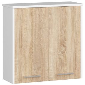   AKORD FIN Fali Fürdőszobaszekrény Laminált Fehér/Sonoma 2 Ajtós