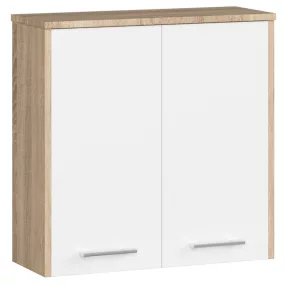   AKORD FIN Fali Fürdőszobai Szekrény Sonoma Tölgy Fehér 60cm