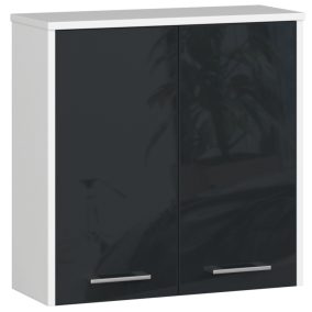   AKORD FIN Fali Fürdőszobaszekrény 60 Magasfényű Fehér-Grafit