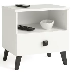 MOBI K-01 Fehér-Fekete Éjjeliszekrény Laminált Lap