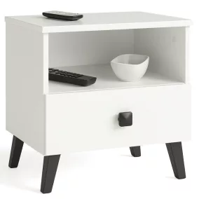 MOBI K-01 Fehér-Fekete Éjjeliszekrény Laminált Lap