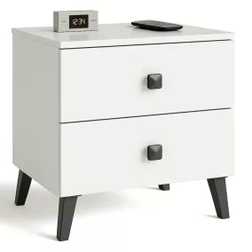   AKORD MOBI K-02 Éjjeliszekrény Laminált Fehér-Fekete Matt
